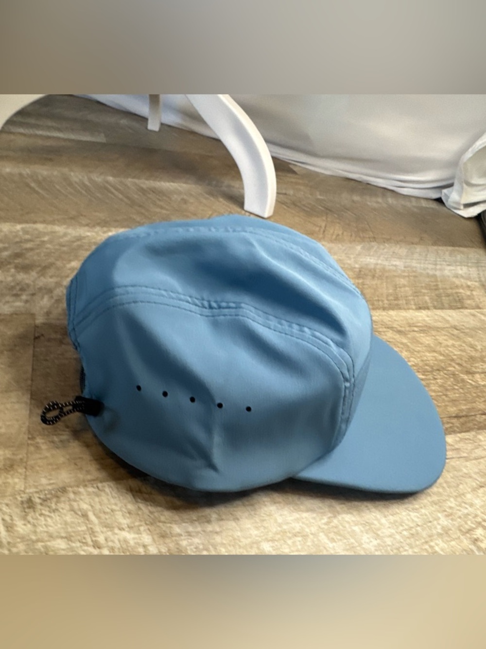 Hoka One One Sky Blue Running Hat with Aqua Tag, Neon Logo - Picture 7 of 8